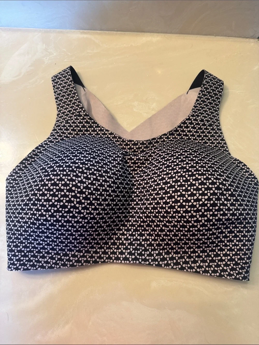 Lulu Black and White Print High Support Sports Bra